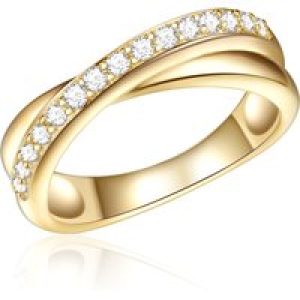 Rafaela Donata Womens Feminine Sterling Silver Ring – Gold – Measurement N