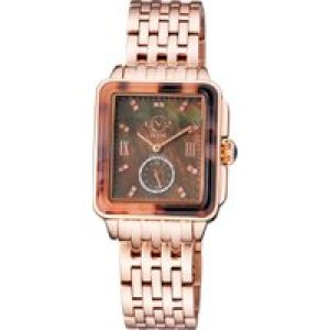 Gevril GV2 WoMens Bari Tortoise Swiss Quartz Diamonds Brown Mother of Pearl Dial Rose Gold Stainless Steel Watch – One Size