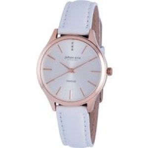 Johan Eric : herlev WoMens silver watch…. – White Leather – One Size