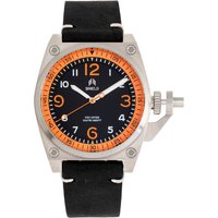 Shield Pascal Leather-Band Mens Diver Watch - Orange Stainless Steel - One Size - Image 2