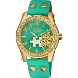 Rebel WoMens Gravesend Teal Dial Leather Watch – One Size
