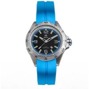 Shield Mens Vessel Strap Watch w/Date – Sky Blue Stainless Steel – One Size