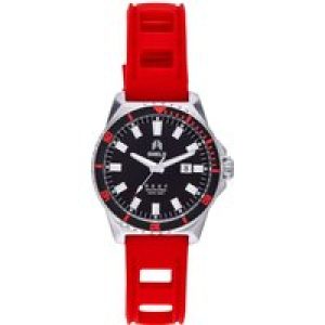 Shield Mens Reef Strap Watch w/Date – Red Stainless Steel – One Size