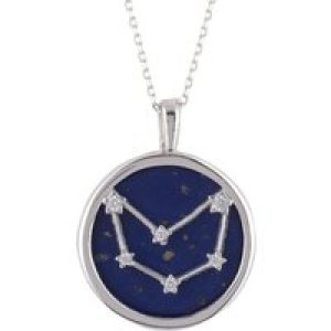 Latelita Womens Zodiac Lapis Lazuli Gemstone Celebrity Constellation Pendant Necklace Silver Capricorn – Blue Sterling Silver – One Dimension
