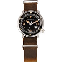 Morphic Mens M74 Series Leather-Band Watch w/Magnified Date Display - Gold Stainless Steel - One Size - Image 2