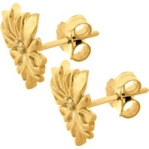 Orphelia WoMens 925 Sterling Silver Stud Earrings – Gold ZO-6027/2 – One Size