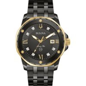 Bulova Marine Star Mens Black Watch 98D176 Stainless Steel (archived) – One Size