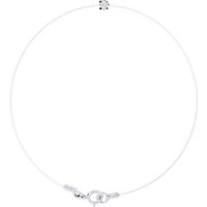Diadema Womens – Bracelet – Transparent Nylon – Real Diamond – White – One Size