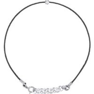 Diadema Womens – Bracelet – Black Nylon – Real Diamond – White – One Size