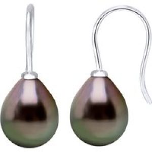 Diadema Womens – Earrings  Silver and Real Tahitian Pearls – Natural – One Size
