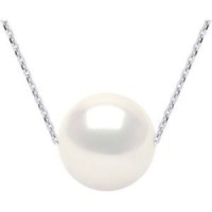 Diadema Womens – Necklace – Real Freshwater Pearls – Cable Chain in White Gold – One Size