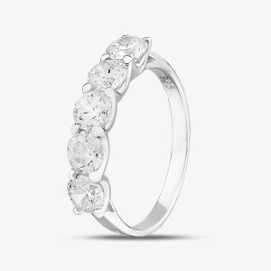 Sterling Silver & Cubic Zirconia Five Stone Ring DPR7080SIL-M
