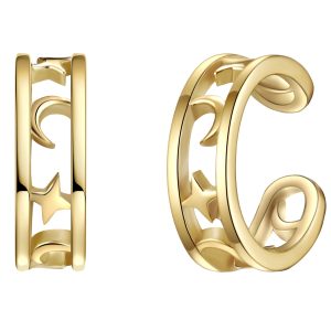 Glanzstücke München Womens Feminine Sterling Silver Earcuff – Gold – One Dimension