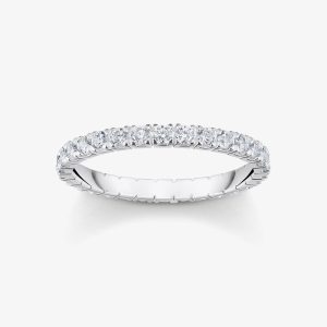 THOMAS SABO Sterling Silver Cubic Zirconia Refined Pave Complete Eternity Ring TR2467-051-14-56