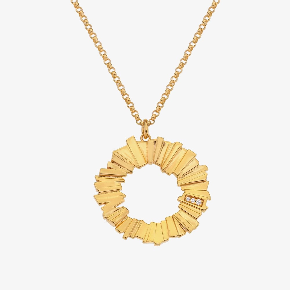 Hot Diamonds Believe Gold Plated Diamond Open Circle Pendant Necklace DP840