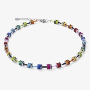 Coeur De Lion GeoCUBE Polaris & Rhinestone Multicolour Crystal Necklace 4409/10-1500