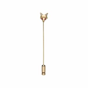 Gardenia Ruby Fox Lapel Pin In 9ct Yellow Gold
