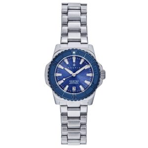 Nautis Mens Cortez Computerized Bracelet Watch w/Date – Silver Stainless Metal – One Dimension