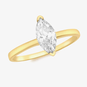 9ct Yellow Gold Marquise-Cut Crystal Solitaire Ring (M) 1.84.4941 M