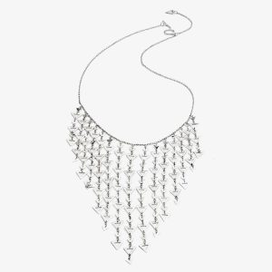 Chavin Silver Statement Multi Triangle Drop Necklace TR019
