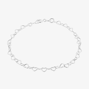 Silver Open Heart Link Bracelet 8.22.6071