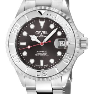Gevril Mens Wall Boulevard 4752B Swiss Computerized Sellita SW200 Silver 316L Stainless Metal Case Grey Dial Watch – One Dimension