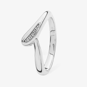 Lucy Quartermaine Silver Topaz Skinny Drip Ring SDR4N