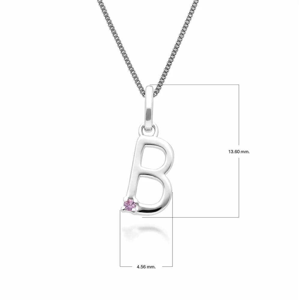 Preliminary Red Sapphire Letter Appeal Necklace in 9ct White Gold