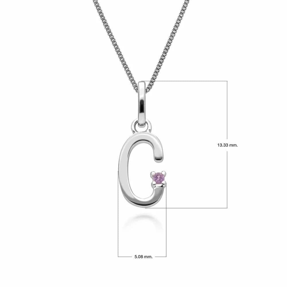 Preliminary Crimson Sapphire Letter Attraction Necklace in 9ct White Gold
