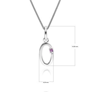 Preliminary Red Sapphire Letter Allure Necklace in 9ct White Gold