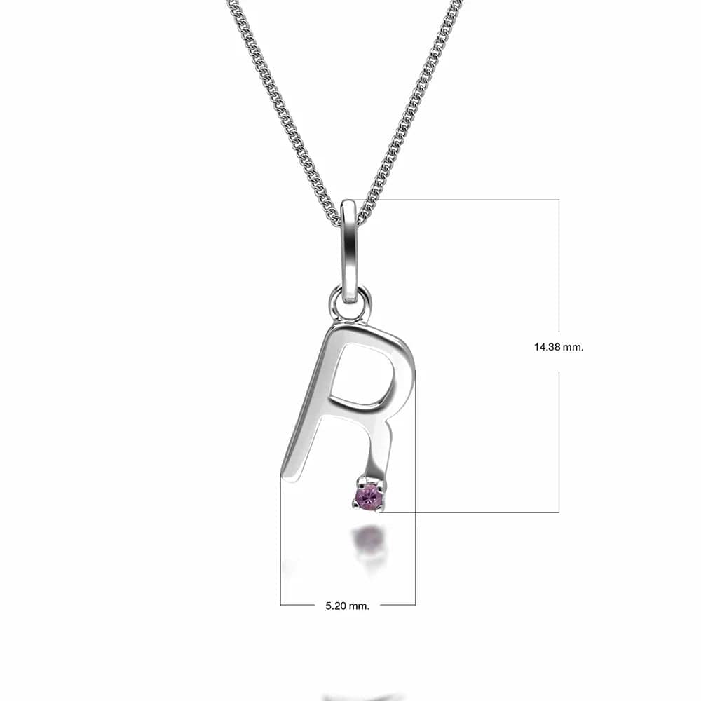 Preliminary Red Sapphire Letter Allure Necklace in 9ct White Gold