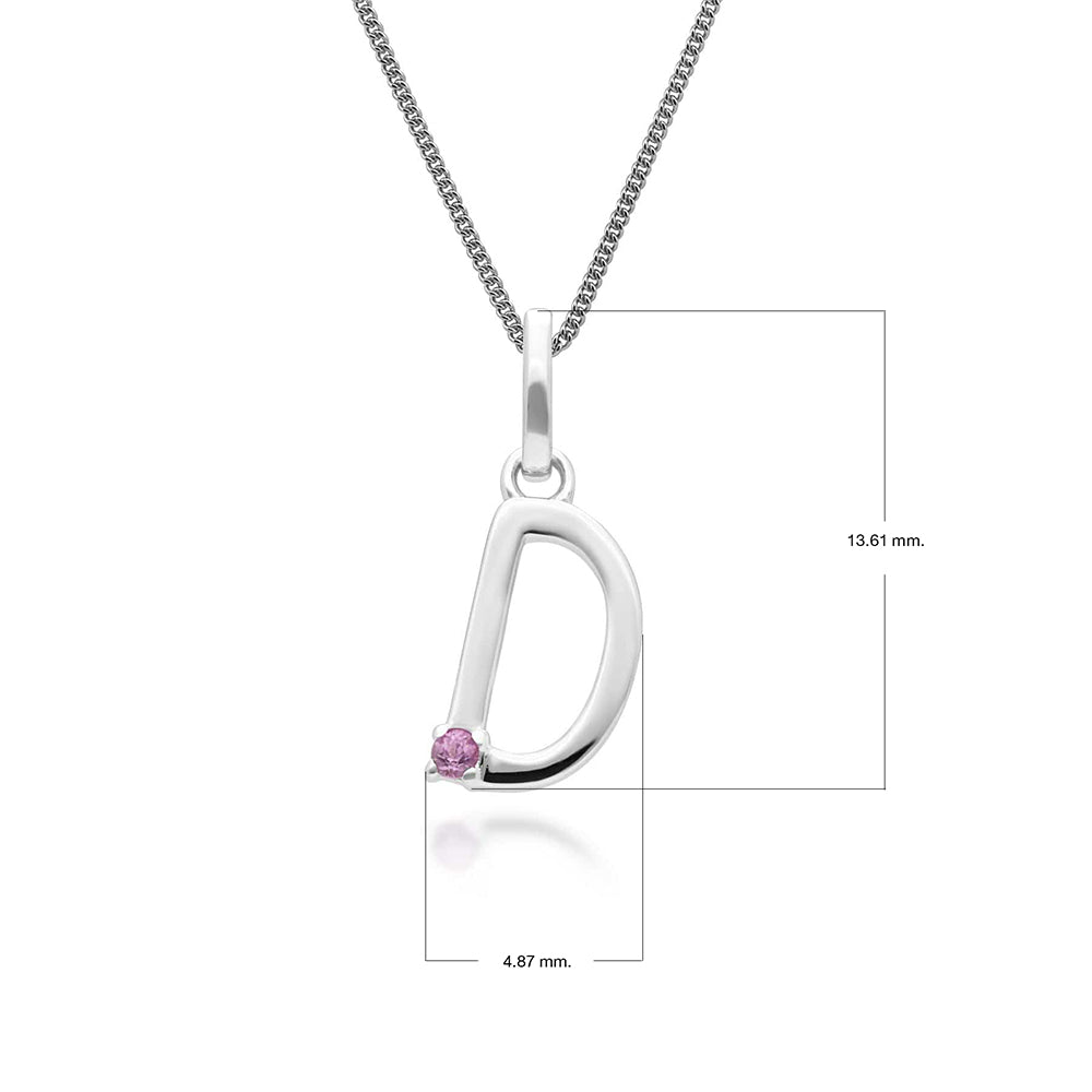 Preliminary Red Sapphire Letter Allure Necklace in 9ct White Gold