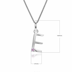 Preliminary Purple Sapphire Letter Allure Necklace in 9ct White Gold