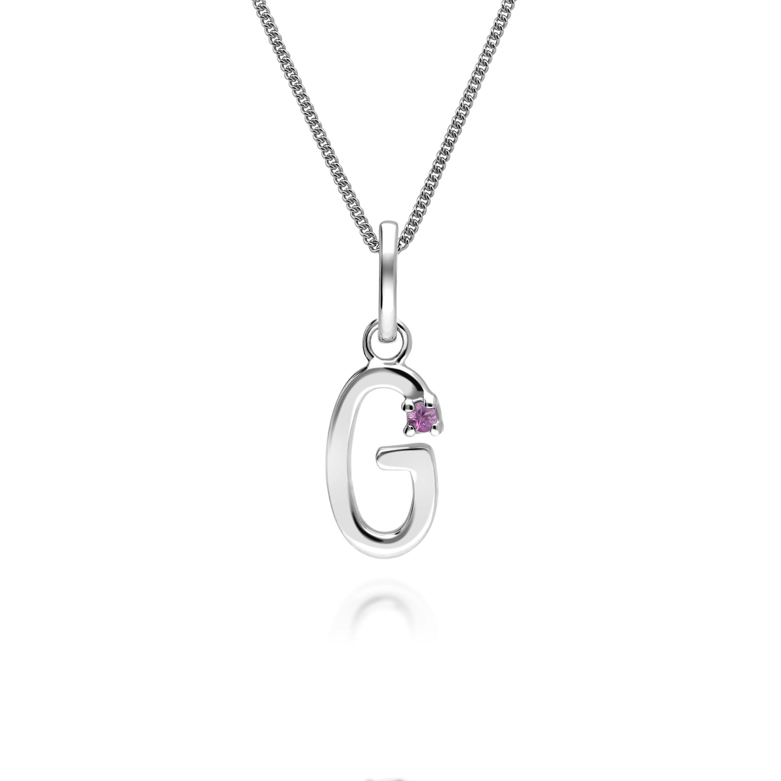 Preliminary Crimson Sapphire Letter Appeal Necklace in 9ct White Gold