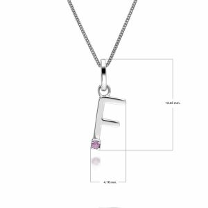 Preliminary Red Sapphire Letter Attraction Necklace in 9ct White Gold