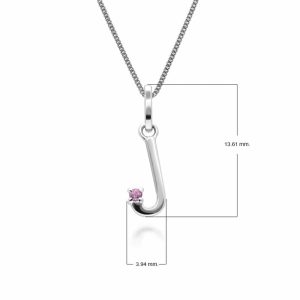 Preliminary Purple Sapphire Letter Appeal Necklace in 9ct White Gold