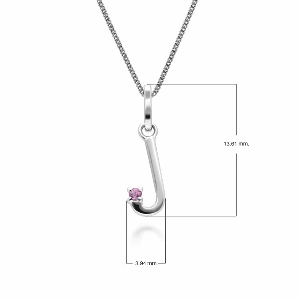 Preliminary Purple Sapphire Letter Appeal Necklace in 9ct White Gold