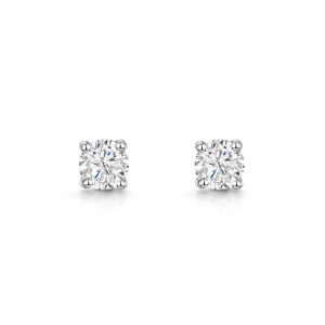 9ct White Gold 4mm Spherical Good Cubic Zirconia Earrings
