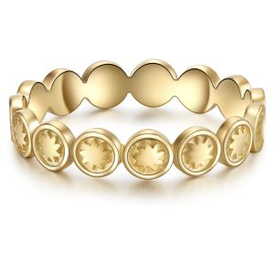 Glanzstücke München Womens Feminine Sterling Silver Ring – Gold – Measurement M