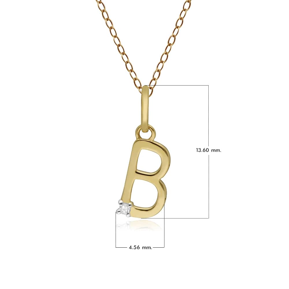 Preliminary Diamond Letter Necklace In 9ct Yellow Gold