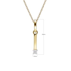 Preliminary Diamond Letter Necklace In 9ct Yellow Gold