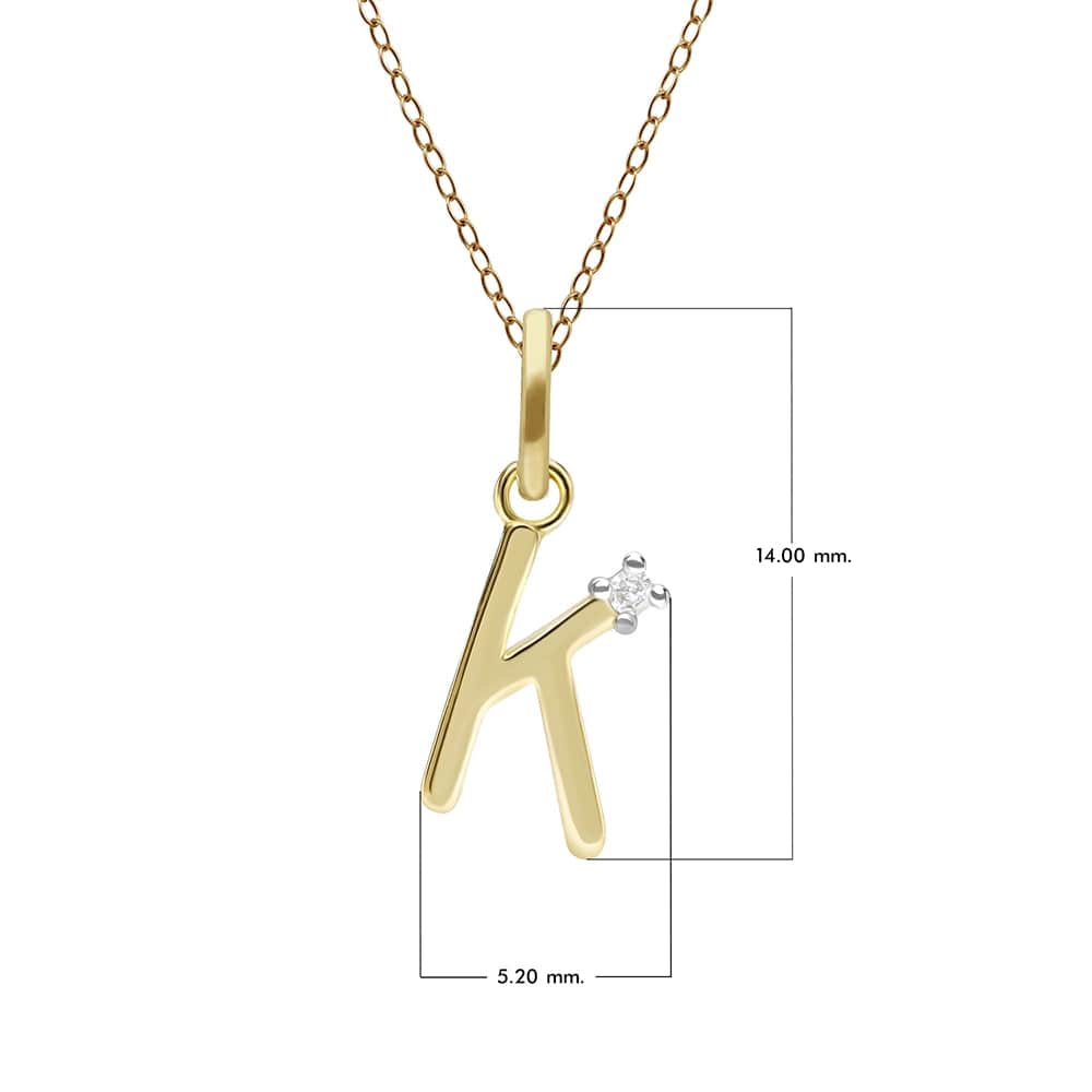 Preliminary Diamond Letter Necklace In 9ct Yellow Gold