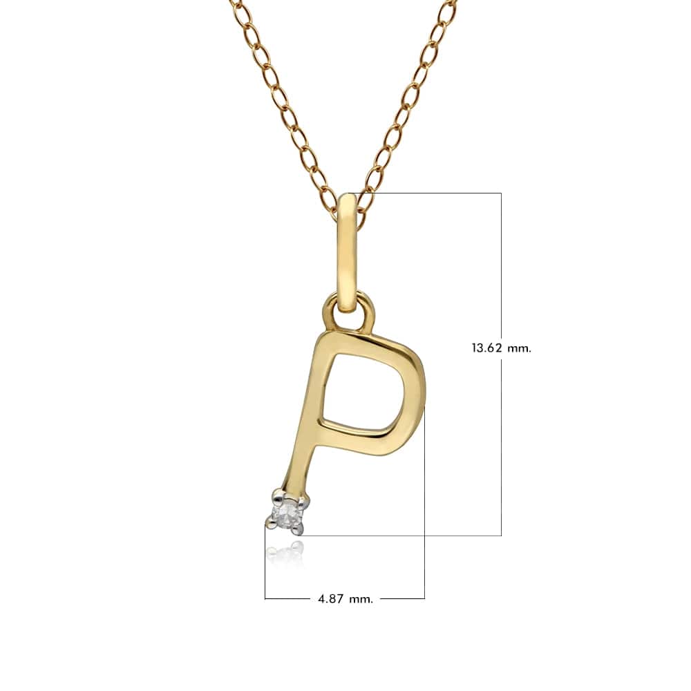 Preliminary Diamond Letter Necklace In 9ct Yellow Gold