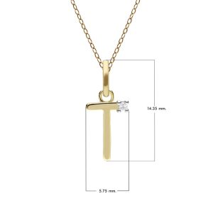Preliminary Diamond Letter Necklace In 9ct Yellow Gold