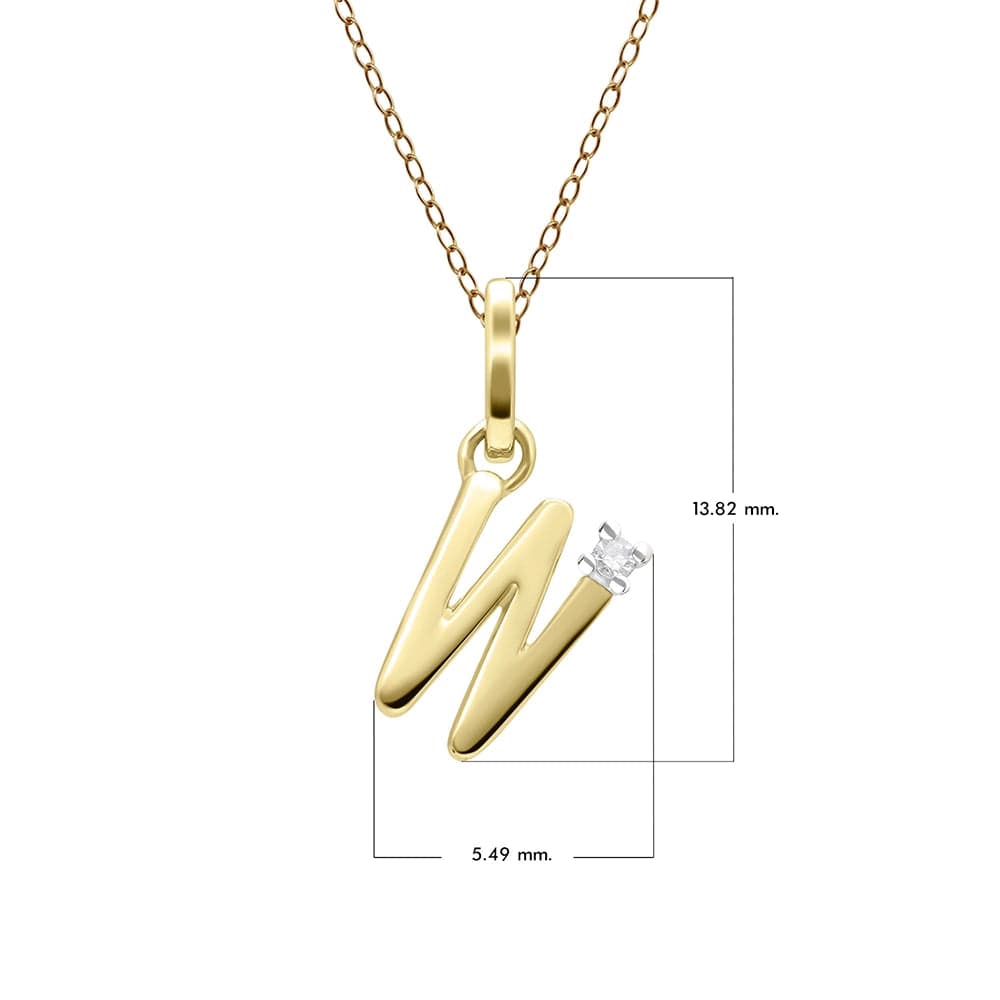 Preliminary Diamond Letter Necklace In 9ct Yellow Gold