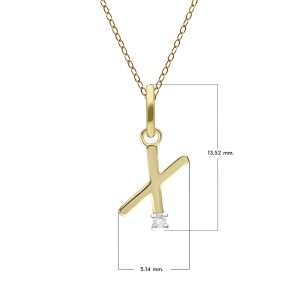 Preliminary Diamond Letter Necklace In 9ct Yellow Gold