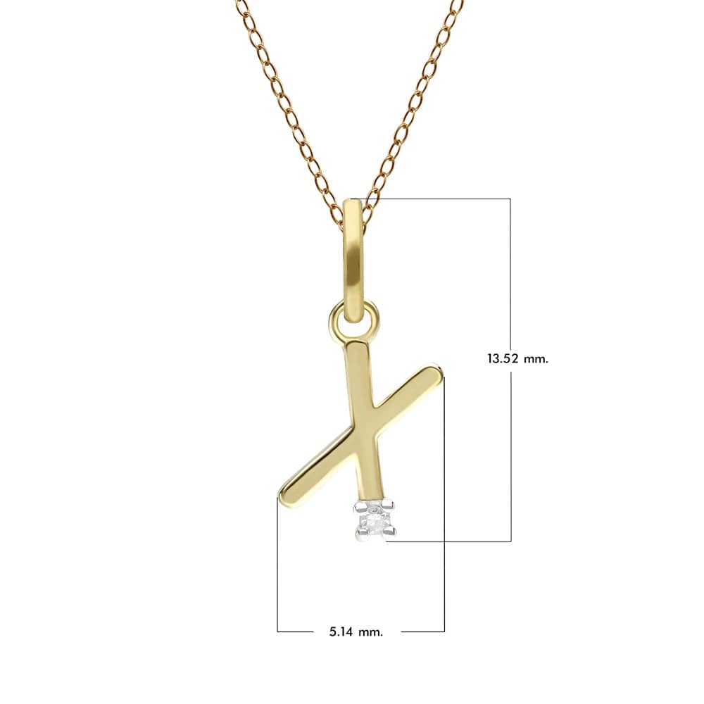 Preliminary Diamond Letter Necklace In 9ct Yellow Gold