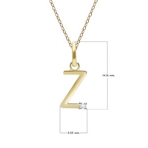 Preliminary Diamond Letter Necklace In 9ct Yellow Gold