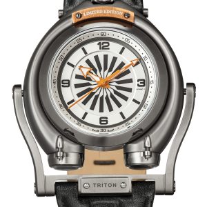 Gevril Mens GV2 Triton Silver Dial Calfskin Black Leather Swiss Automatic Watch – One Size