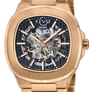 Gv2 Automatic Mens Potente Swiss Rose Gold Bracelet Skeletal Watch – One Size